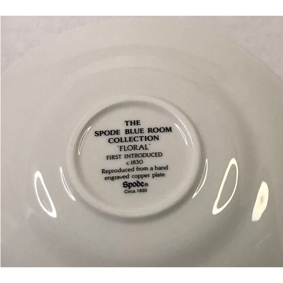 The Spode Blue Room Collection Floral Teacup and Saucer - Picture 6 of 13